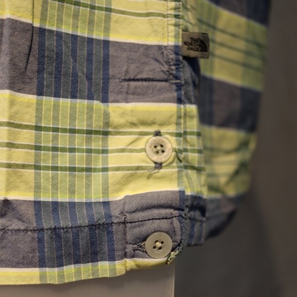 The North Face A5 Series Green Plaid Short-Sleeve Hiking Shirt Medium - Picture 8 of 13